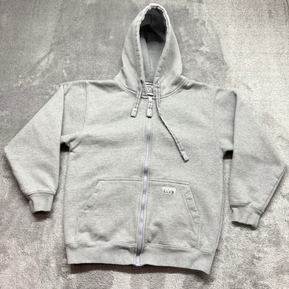 Pro Club Zip Hoodie Mens Small Gray Excellent Heavyweight Fleece Sweatshirt